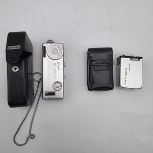 Minolta-16 MG Film Camera and MG Flash  Leather Holder Case and‎ Metal Lanyard